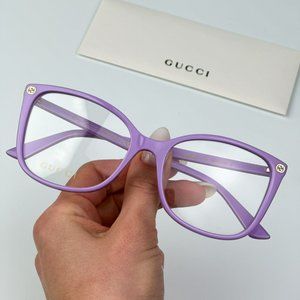 Gucci GG0026O 014 BRAND NEW Eyeglasses Violet Square Women